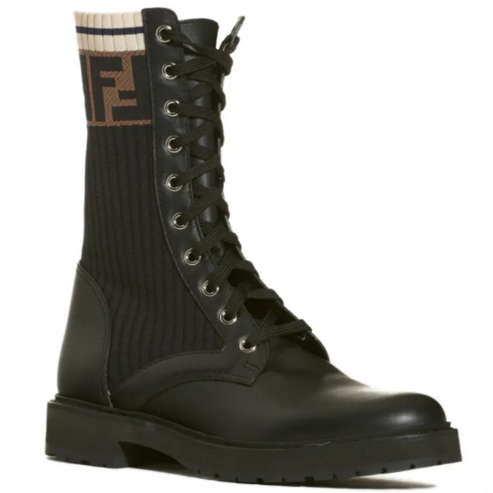 FENDI Rockoko Chelsea Sock Combat Boot sz 9